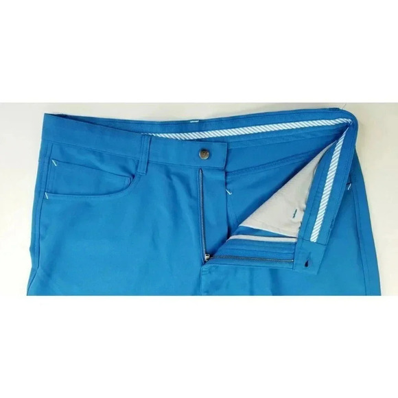 FootJoy Size 34x32 Men Athletic Fit Blue Golf Stretch Pants Back Pocket Logo Tag - Picture 9 of 11